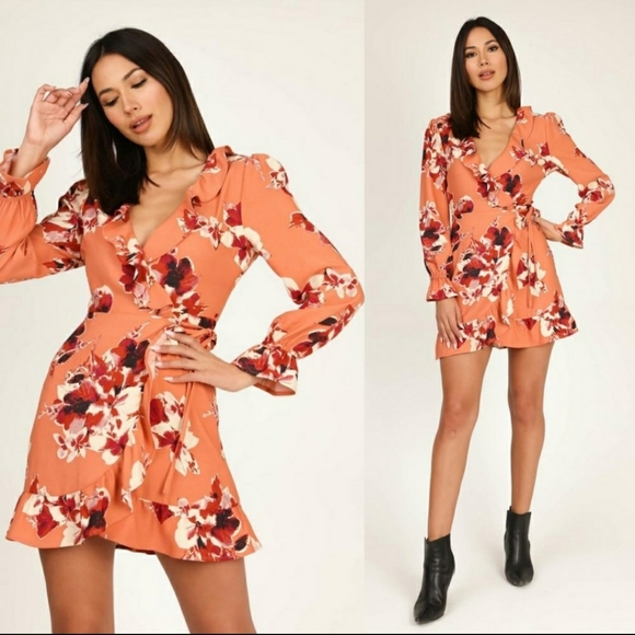 Surplice Ruffle Flounce Wrap Dress Sold by Vici - Picture 5 of 7